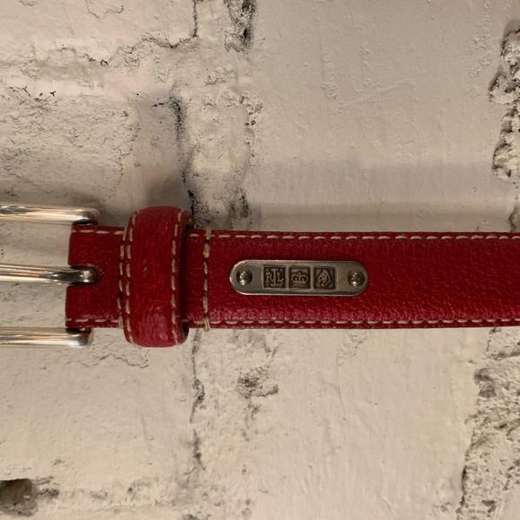 Ralph Lauren Belt 37" length Red Leather - Picture 1 of 6